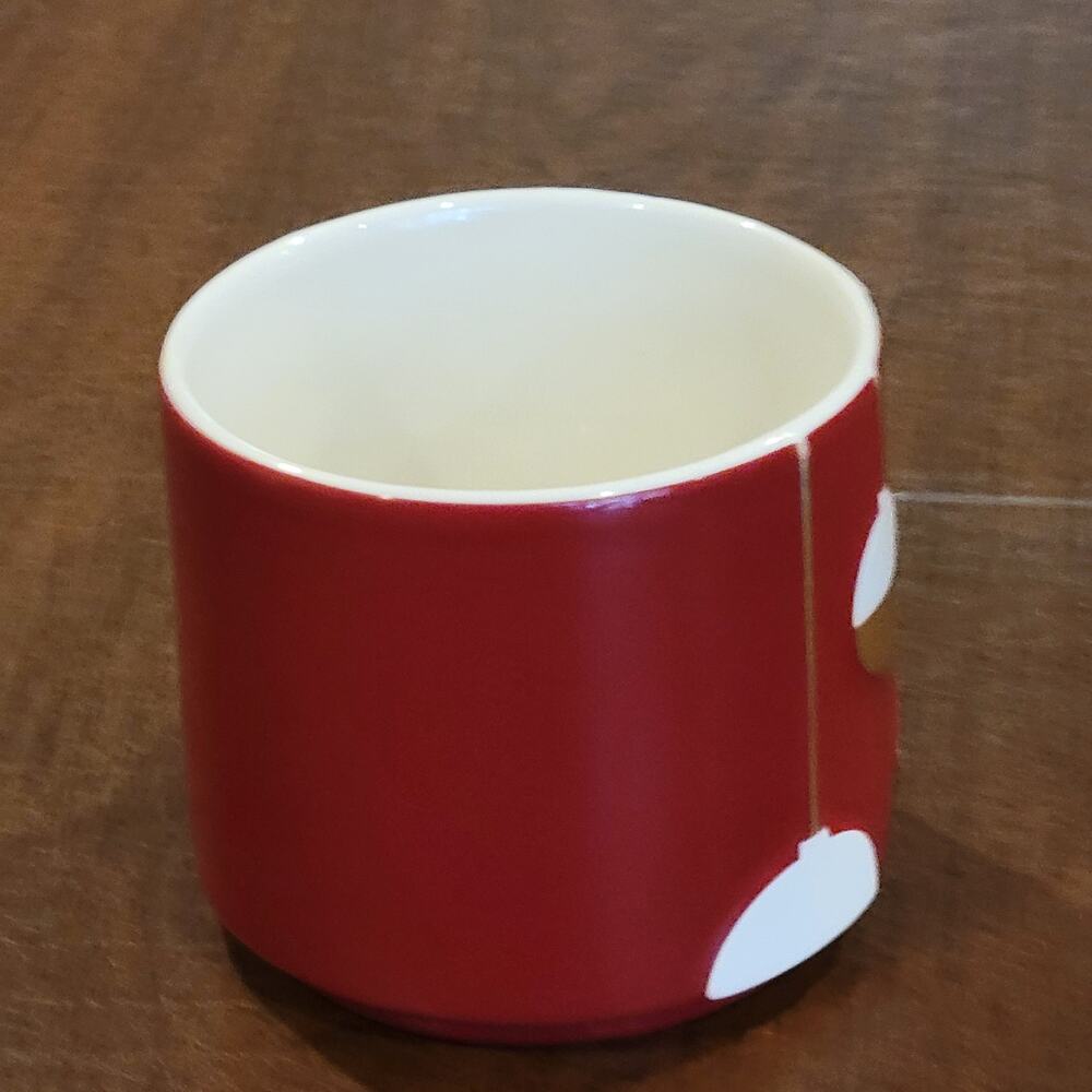 Starbucks 2012 Red Christmas Holiday Coffee Mug Gold White Ornaments - Picture 2 of 8
